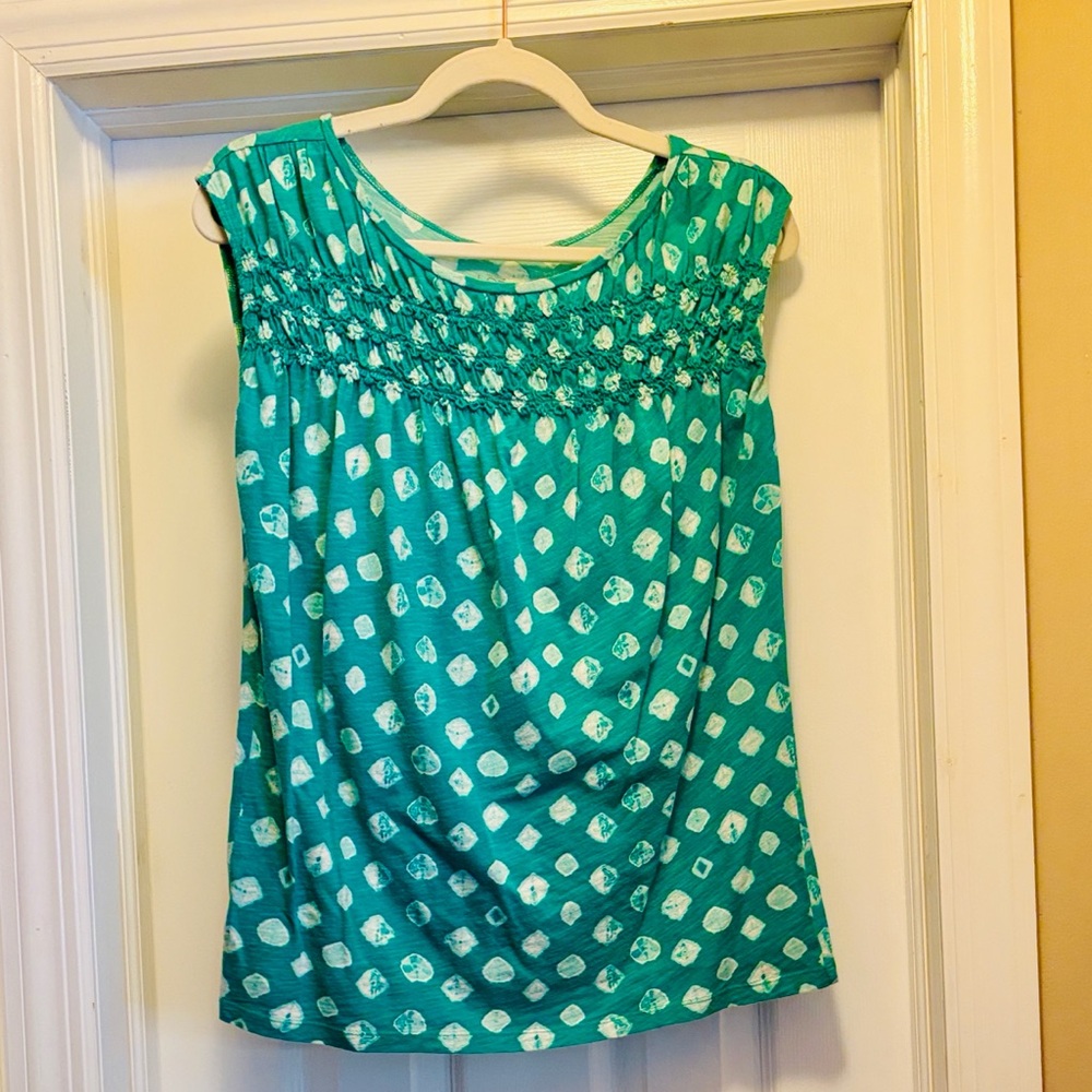 Gently used, LOFT Green & White Women's Top